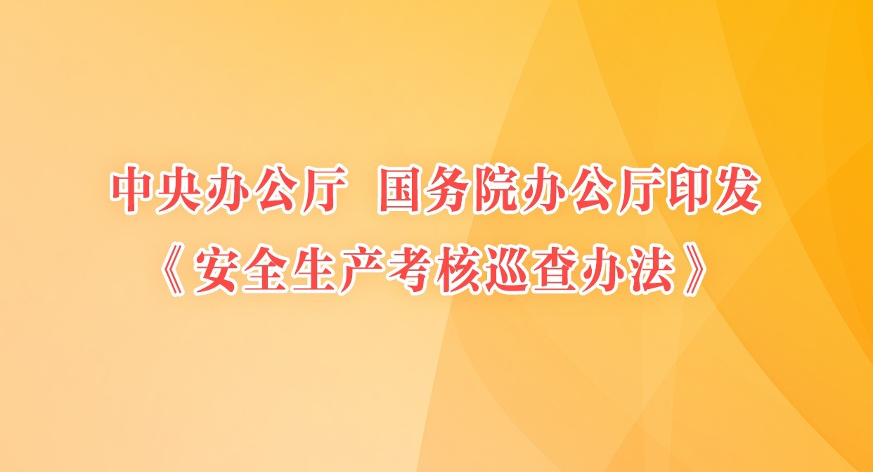 中共中央辦公廳　國務院辦公廳印發《安全生產考核巡查辦法》