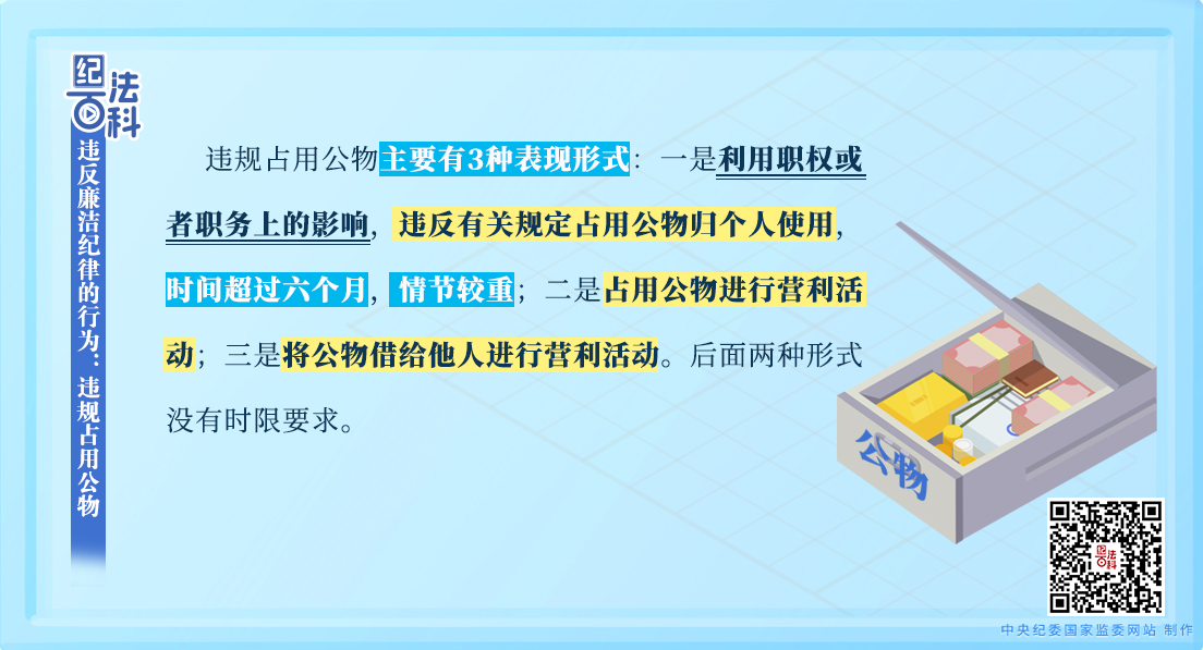 紀(jì)法百科丨違反廉潔紀(jì)律的行為：違規(guī)占用公物
