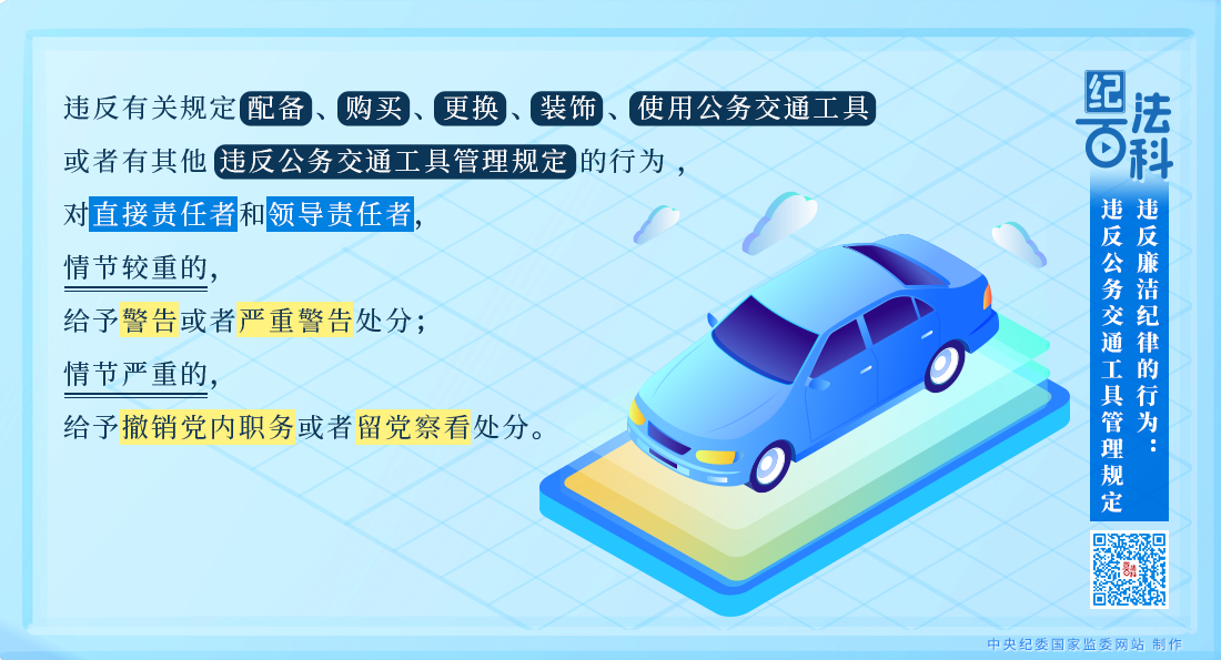 紀(jì)法百科丨違反廉潔紀(jì)律的行為：違反公務(wù)交通工具管理規(guī)定